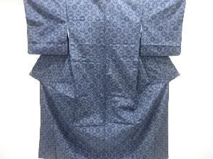 亀甲に花菱模様織出し手織り紬着物